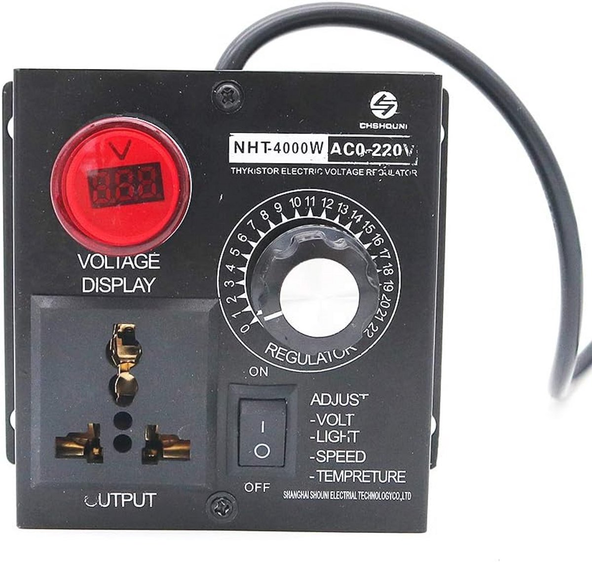 Instelbare Spanningsregelaar voor motoren en ventilatoren – 4000W, AC 220V, met variabele snelheid