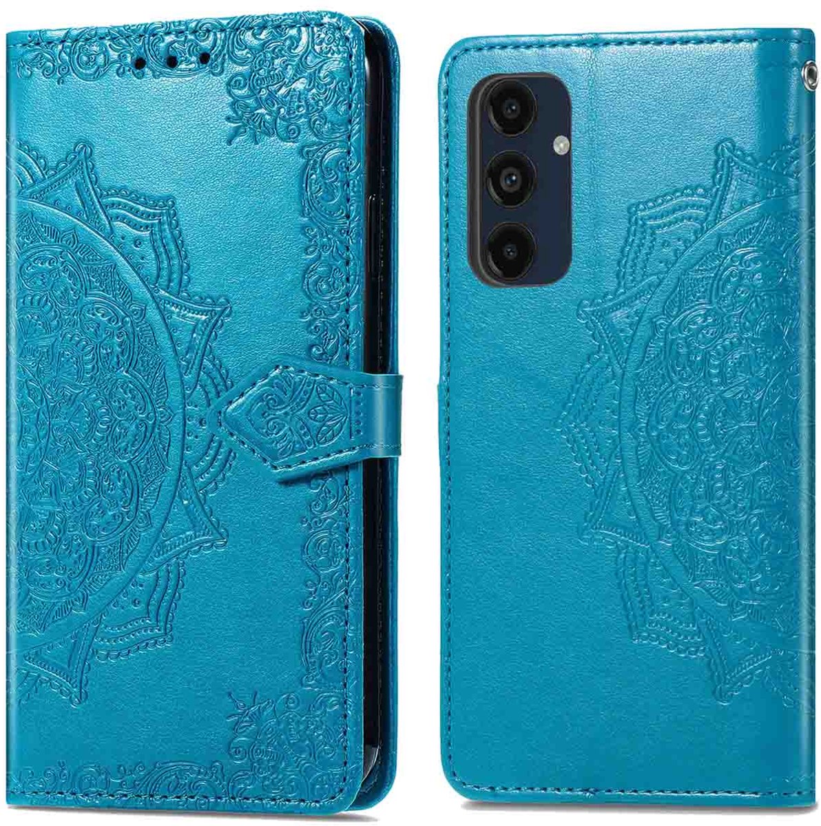 imoshion Hoesje - Geschikt voor Samsung Galaxy S24 FE - Mandala Bookcase - Turquoise