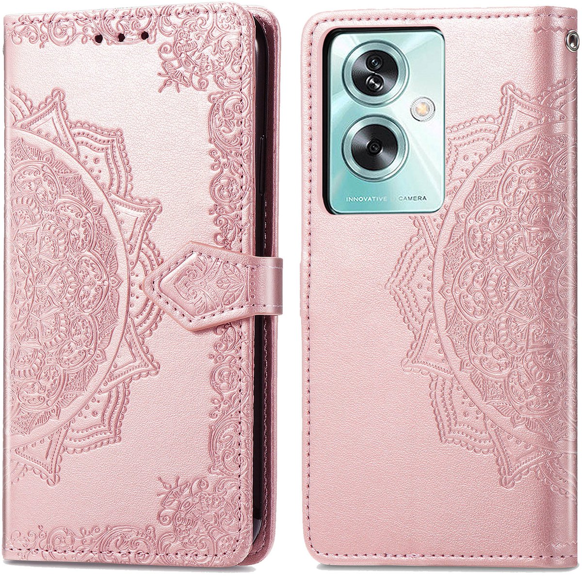 imoshion Hoesje - Geschikt voor Oppo A79 - Mandala Bookcase - Rosé Goud