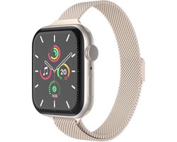 Slim Milanees bandje - Geschikt voor Apple Watch 1, 2, 3, 4, 5, 6, 7, 8, 9, 10, 11 (42 mm), SE - 38/40/41 mm - Sterrenlicht