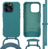 imoshion Hoesje - Geschikt voor iPhone 16 Pro - Color Backcover met afneembaar koord geschikt voor MagSafe - Donkergroen