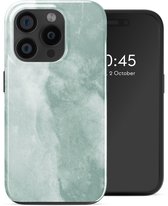 Selencia Case Convient pour iPhone 15 Pro Case - Selencia Vivid Backcover Convient pour MagSafe - Marbre Gris Jade