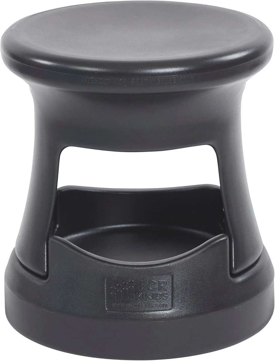 ECR4Kids Opslagkruk, wiebelstoel, 15" zithoogte, zwart