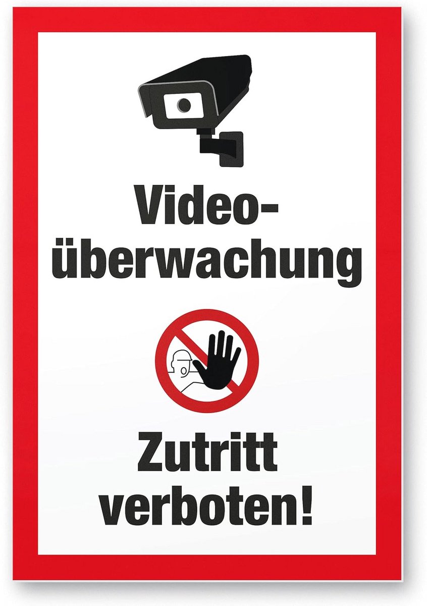 Videobewaking Waarschuwingsbord - Veiligheid / Verboden Toegang