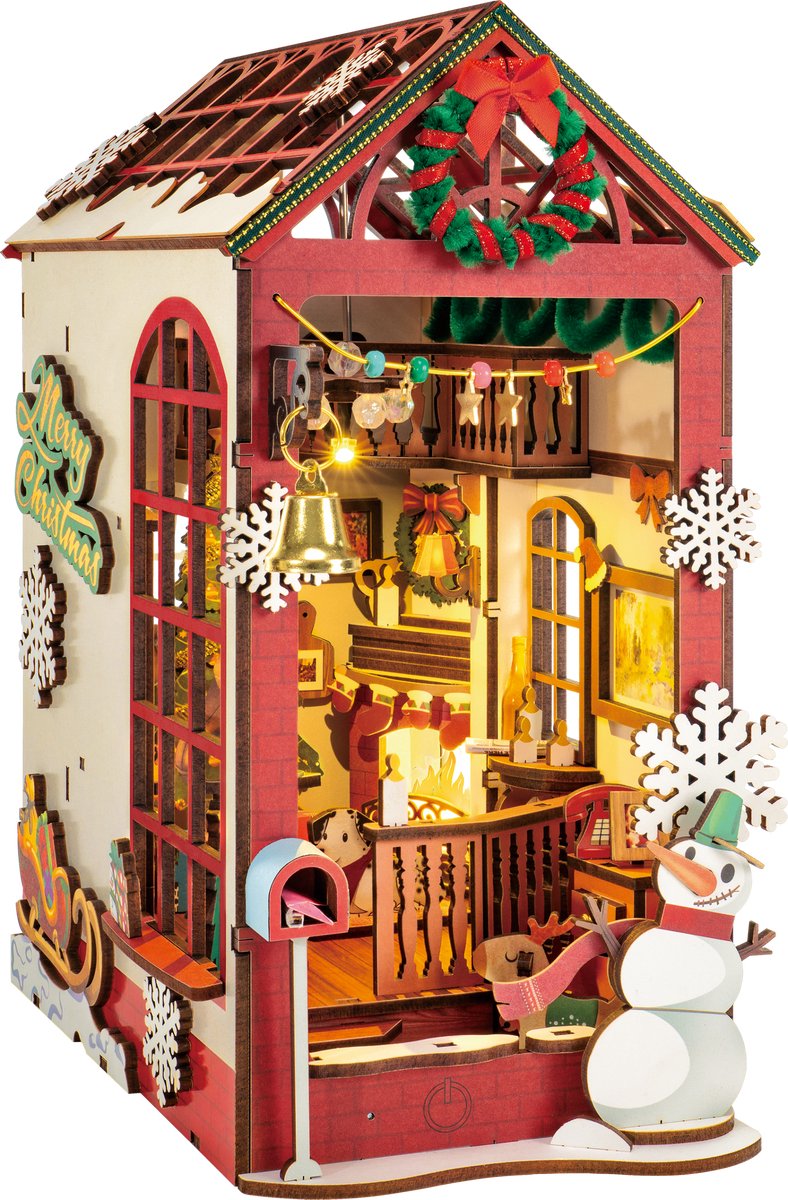 Robotime Book Nook Christmas Indoor Scene - Kerst knutsel bouwpakket — afbeelding 7