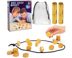 Sander Shop Magnetisch schaakspel, tafelspel, magnetisch schaakspel, draagbaar magnetisch schaakspel, voor familiefeesten, verjaardagsfeestspelletjes