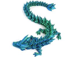 Provento - 3D-bedrukte figuurdecoratie van beweegbare draak voor auto's en kantoren - geschikt voor volwassenen en kinderen - geschenkidee - speelgoed - lasergroen色
