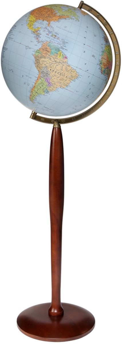 Verlichte Wereldbol 42cm 2-in-1 Hoge Houten Voet