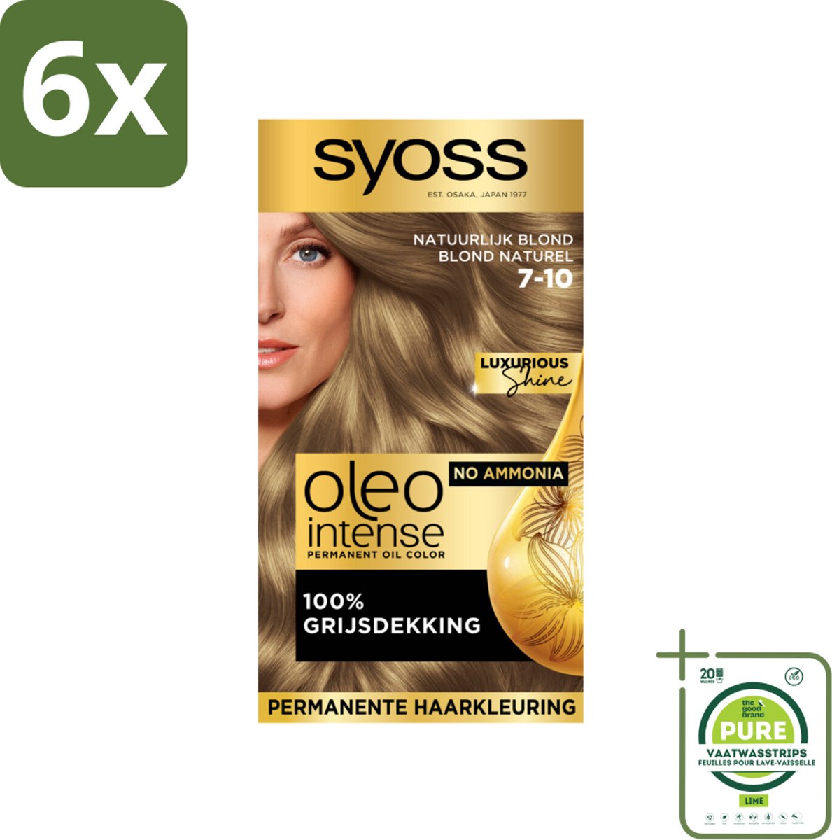 Syoss Oleo Intense - Haarverf - 7-10 - Natuurlijk Blond - 115ml x 6