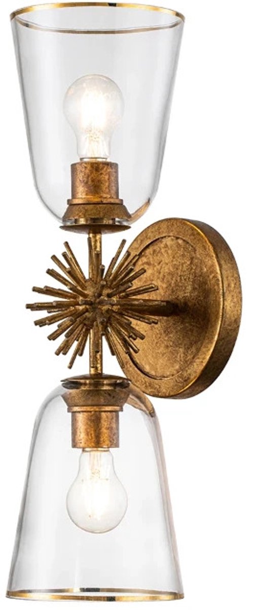 Elstead Lighting LED Wandlamp Staring | 2X E27 Max 40W | Distressed Gold