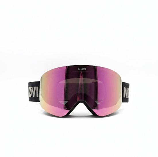 NØVI - PINK SLOPE - Ski bril - Zwart/Roze - Unisex - Anti fog - Magnetische lens
