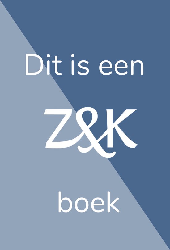Boekomslag: 'Dit is een Z&K boek', met een diagonaal in blauwtinten.