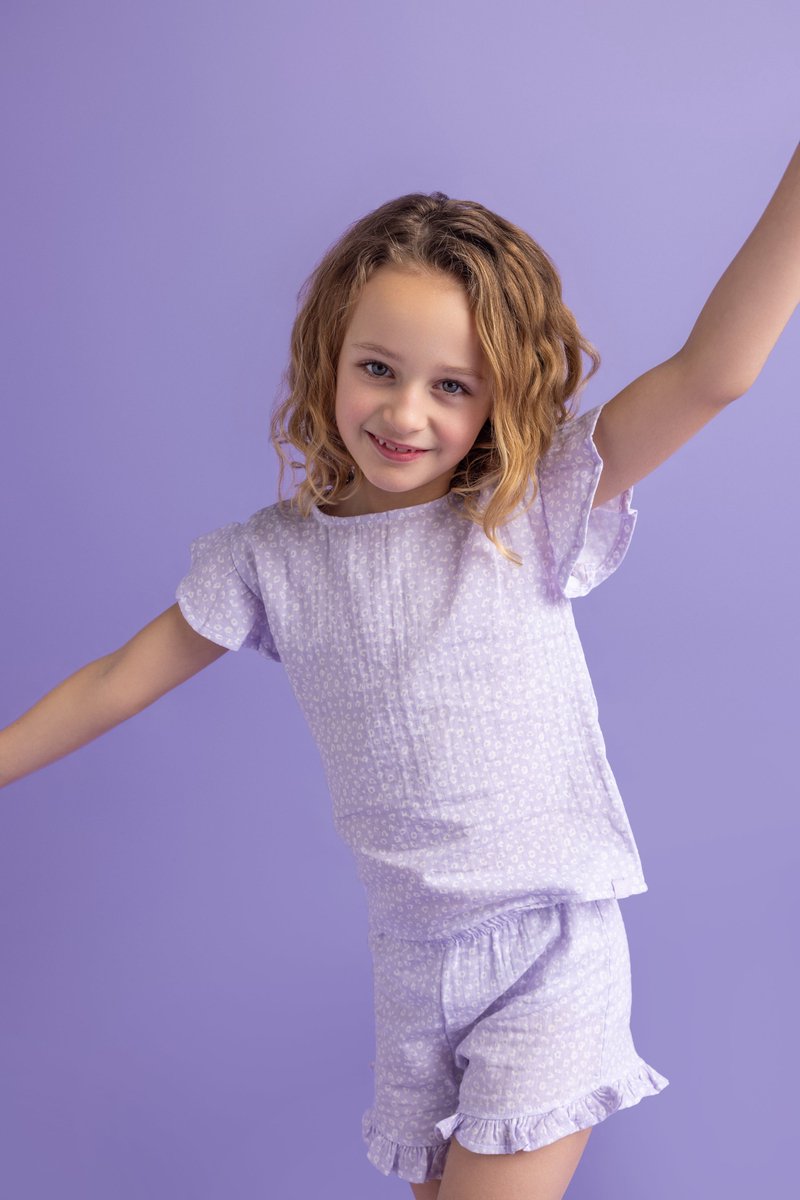 Swim Essentials | Lila Panterprint Meisjes Set Strand - Muslin — afbeelding 5