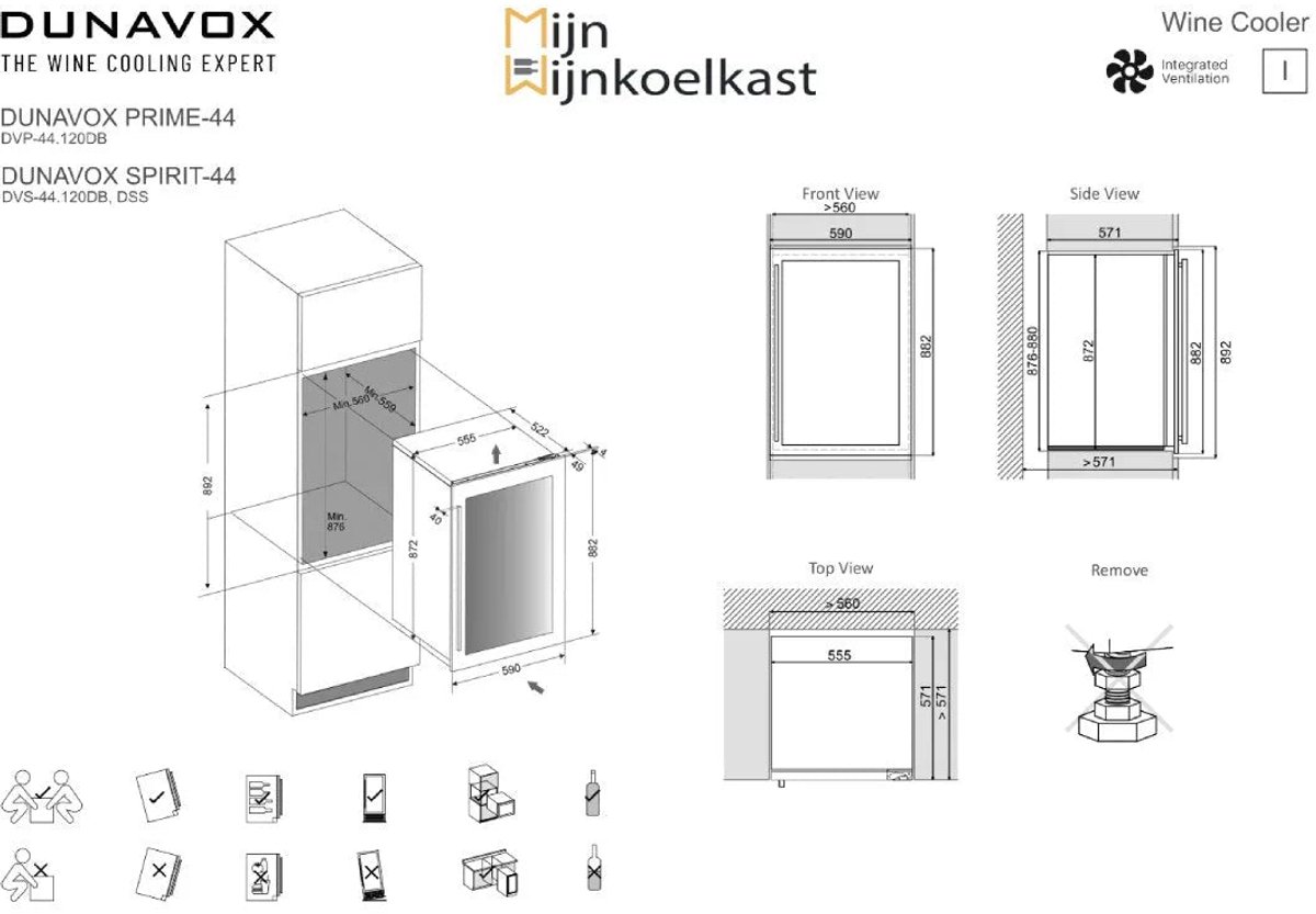Dunavox Spirit-44 Wijnkoelkast DVS-44.120DC 2 Zones RAL Kleur RAL Kleur – foto 4