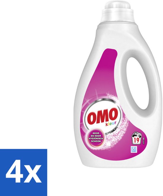OMO – Vloeibaar Wasmiddel – Kleur – 19 Wasbeurten – 950 ml - Voordeelverpakking - 4 stuks