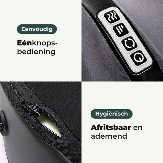 Relax Master Voetmassage Apparaat Shiatsu - Bloedcirculatie Massageapparaat - Warmtefunctie - Massage voeten - Wasbaar - Zwart