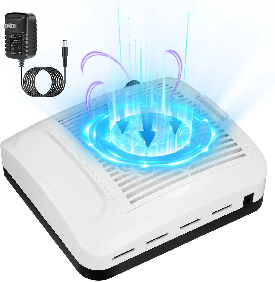Novendo Goods - Professionele 80W nagelstofzuiger – Elektrische stofafzuiger met afneembaar filter en krachtige luchtstroom – Stofafscheider voor nagels en manicure - Salonkwaliteit