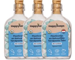 HappySoaps - Kwartaalbox Tandpasta Tabs - Met Fluoride - 3 x 62 tabs