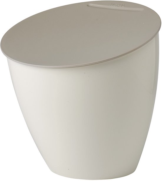 Poubelle Mepal Calypso – 2,2 litres – Poubelle à poser avec couvercle – Poubelle durable – Blanc nordique
