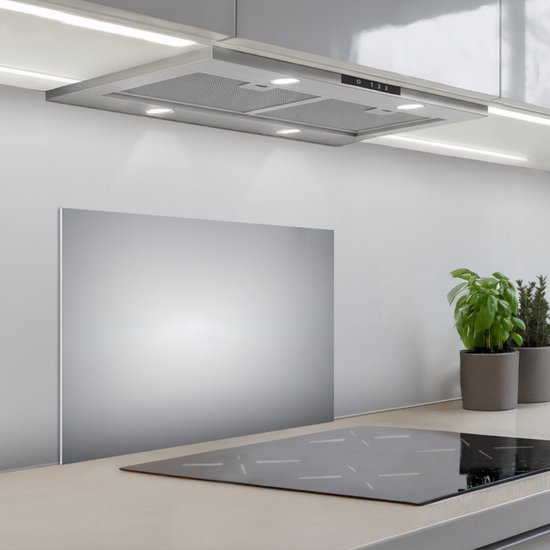 Spatscherm 60x45 cm - Zelfklevende achterwand Zilver - Grijs - Metaal look - Donker - Keuken muurbeschermer - Spatwand fornuis