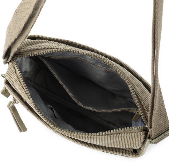 Hedgren sac à épaule bandoulière Inner City Eye Shoulder Bag RFID Corduroy String Beige taupe