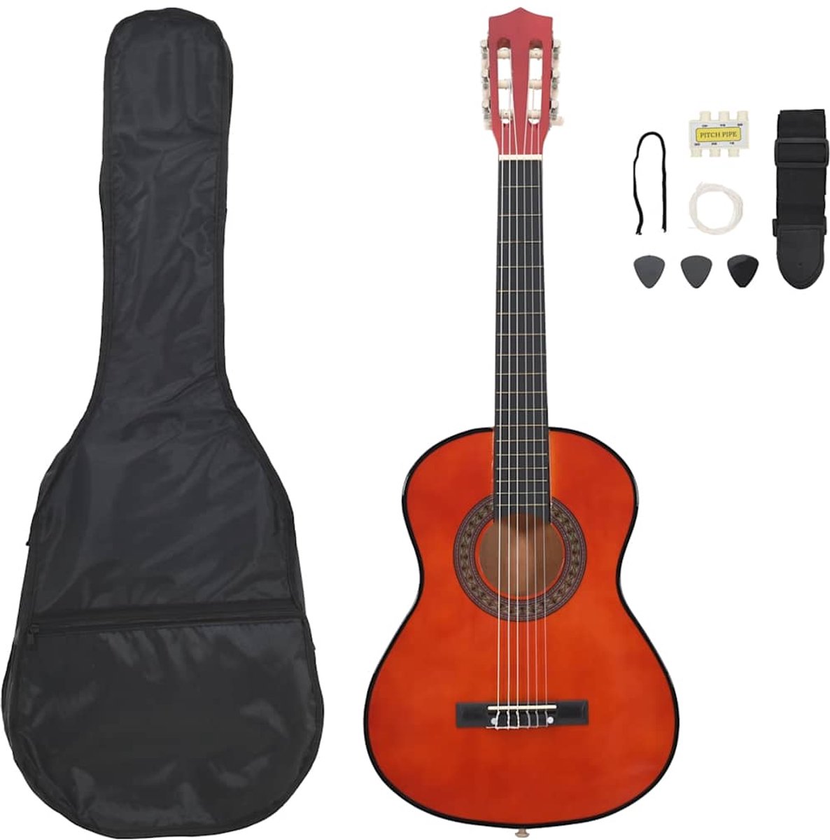 Bol.com vidaXL - 8-delige - Gitaarset - klassiek - beginner - 1/2 - 34" aanbieding