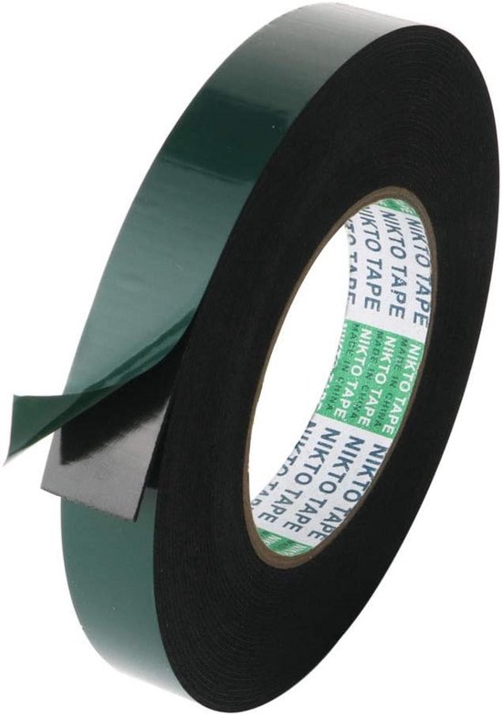 Dubbelzijdig zwart schuimrubber montageband 20 mm x 10 m - Waterdicht