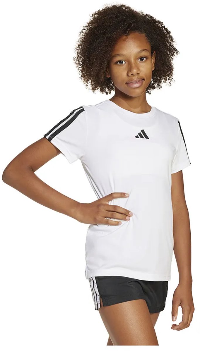 Adidas Training Essentials 3 Stripes T-shirt Met Korte Mouwen 7-8 Years Meisje Zwart