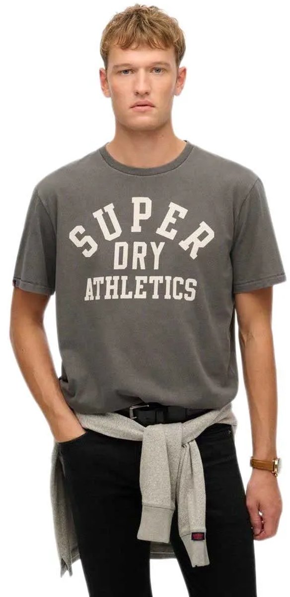 Superdry Vintage Athletic Essential Grafisch T-shirt Heren T-shirts Zwart