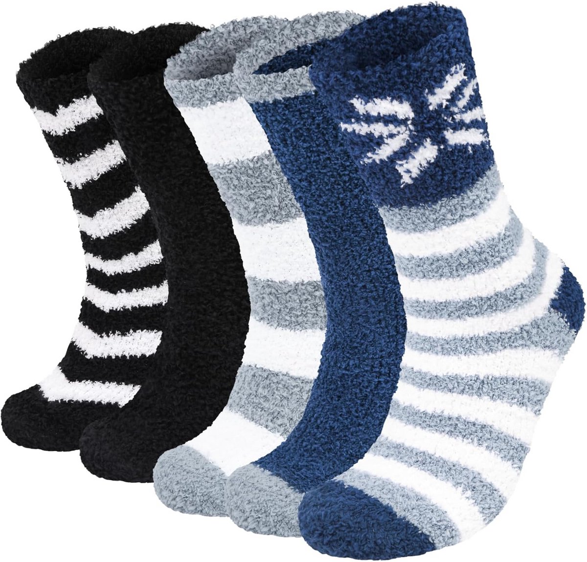 5 Paar Dikke Knuffelsokken voor Heren en Dames - Zachte, Comfortabele Wintersokken voor Thuis