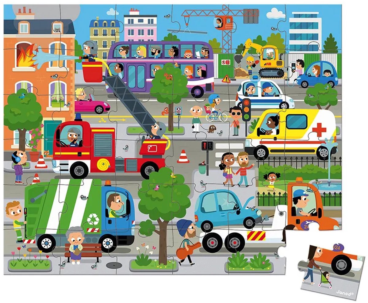 Janod - Puzzel - De stad — afbeelding 3