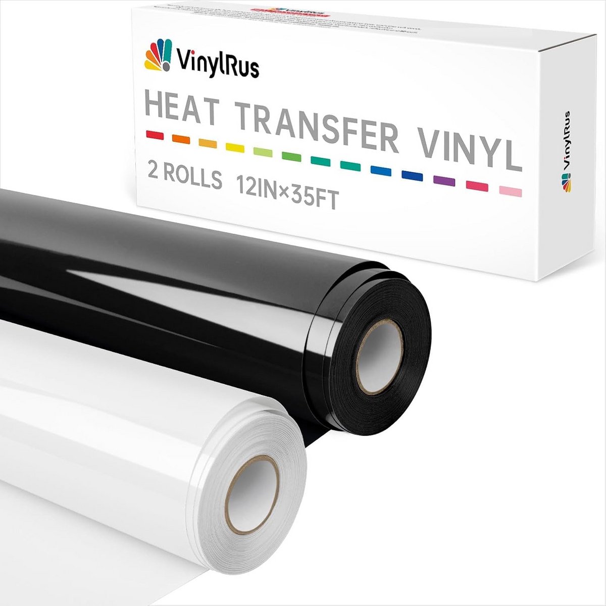 Opstrijkbare Vinylrol Zwart en Wit 30,5 cm x 10,7 m voor T-Shirts - HTV Vinyl voor Silhouette Cameo en Cricut