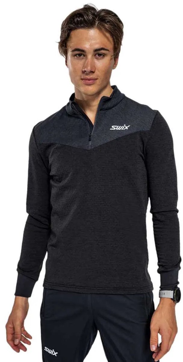 Swix Dynamic Fleece Met Halve Rits Zwart XL Man