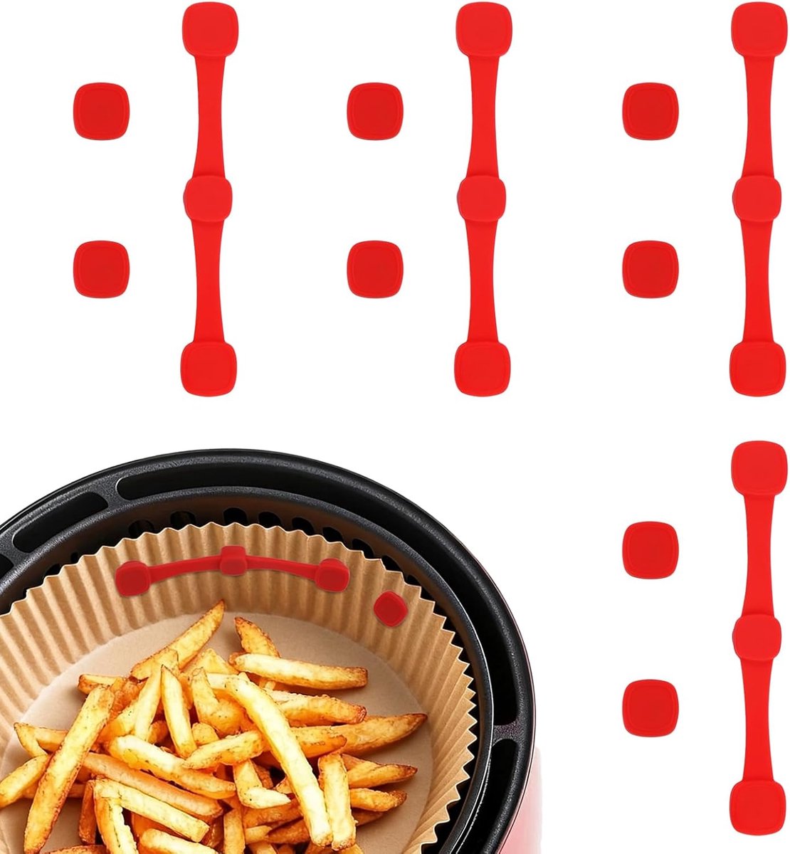 12 magneten voor airfryer bakpapier - BPA-vrij - voorkomt wegglijden en verbranden