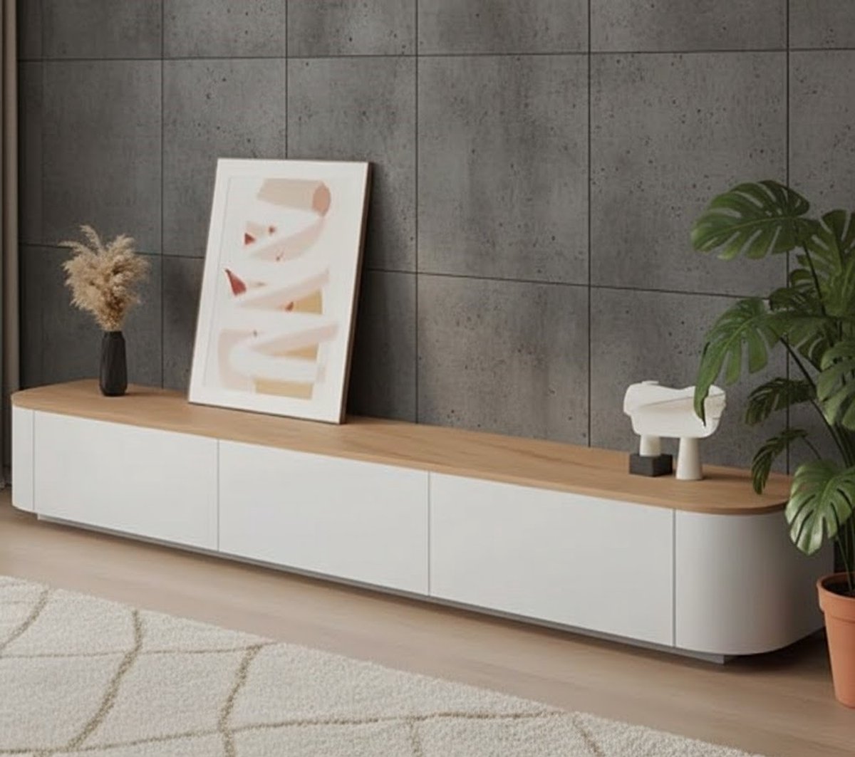 Zwevend TV Meubel 120 cm – Wandgemonteerde TV Kast met Lades en Open Vakken – Modern Entertainment Center – Media Console met Kabelmanagement – Floating TV Meubel voor Woonkamer Bellaverowonen – Af...