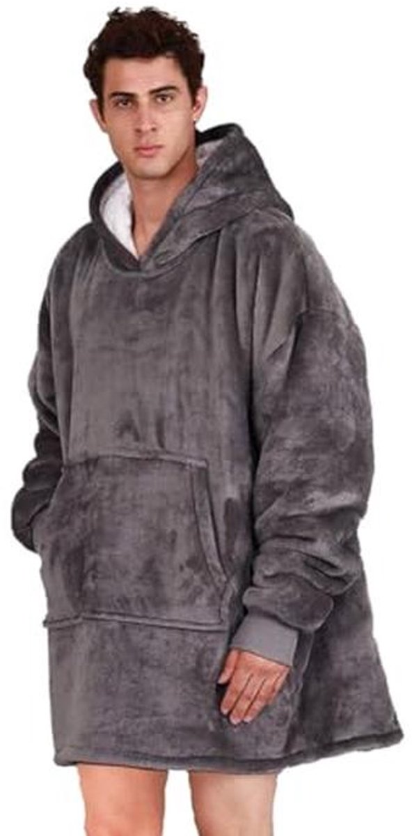 XL Oversized Hoodie Deken - Super Warme Sherpa Sweatshirt met Zak voor Volwassenen en Kinderen