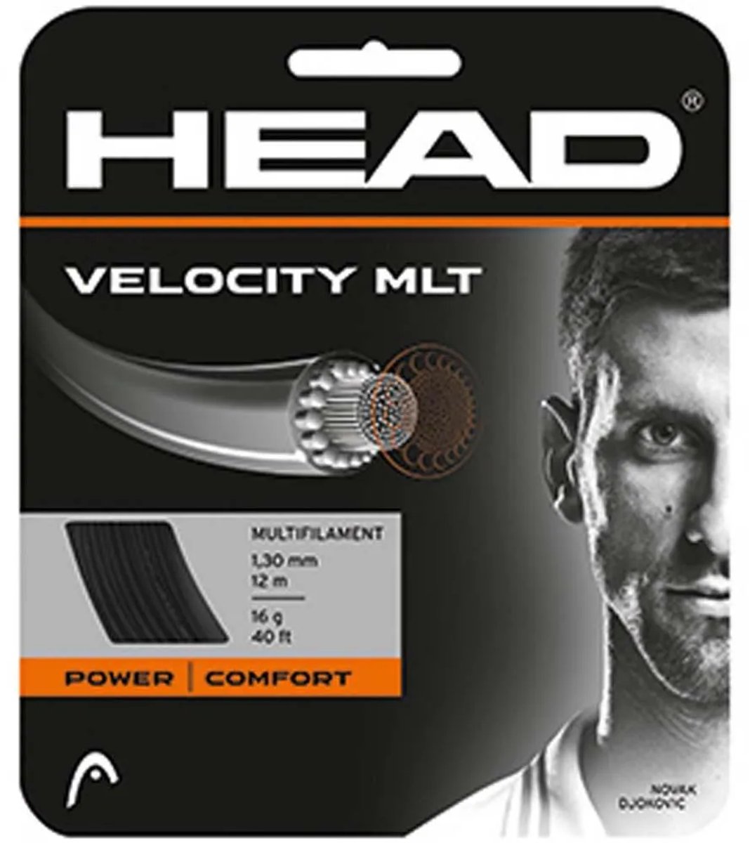 Head Racket Velocity Mlt 12 M Enkele Tennissnaar Zwart 1.25 mm