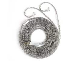 Hoofdtelefoonkabel 2 m - 8-aderig, verzilverd, 4N OFC, 2PIN-C en 3,5 mm voor KZ EDX PRO/ZSN PRO/ZS10 PROX