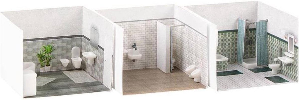 H0 badkamerinrichtingen kunststof bouwpakket voor modelbouw