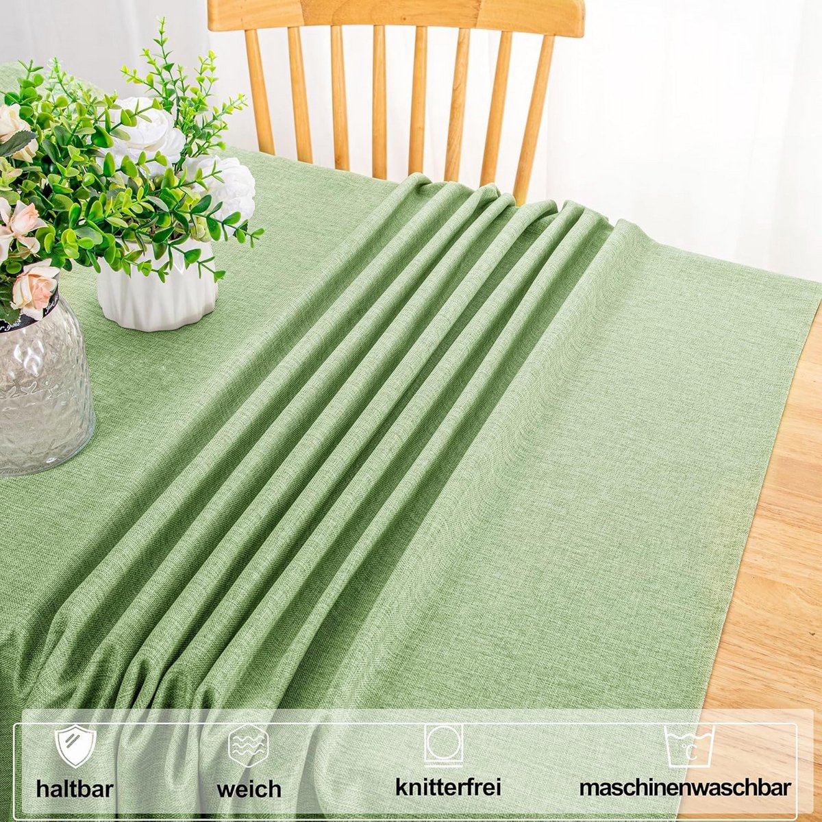 Groen Afwasbaar Tafelkleed 110 x 110 cm - Waterafstotend en Onderhoudsvriendelijk