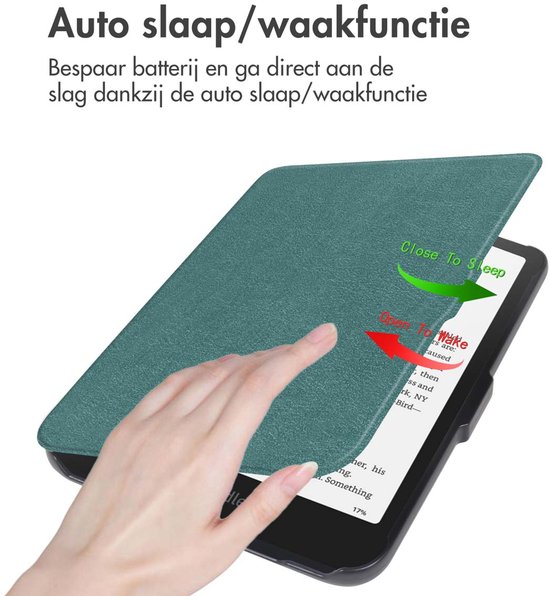 Ereader Hoes - Geschikt voor Amazon Kindle Colorsoft Signature edition (2024)/Amazon Kindle Paperwhite (2024)/Amazon Kindle Paperwhite Signature Edition (2024)/Amazon Kindle Colorsoft (2024) - Donkergroen — afbeelding 3