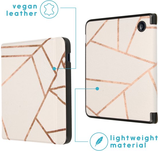 Hoesje geschikt voor Kobo Libra 2 E-reader - iMoshion Design Slim Hard Case Bookcase - Ook geschikt voor Tolino Vision 6 - White Graphic van iMoshion — afbeelding 5
