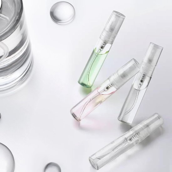 10 pack spray flesjes - parfum dispensers - mini spray flesjes - navulbaar - geschikt voor parfums, lotions, etherische oliën en water (1,2*5,5 cm - transparant) van Merkloos	 — afbeelding 5