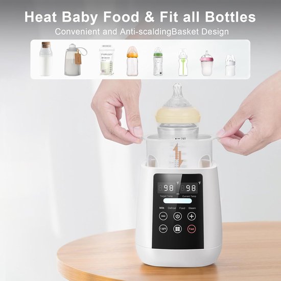 10-in-1 flessenwarmer - Met nauwkeurige temperatuurregeling - warmtebehoud- en voedselverwarmingsfuncties - Geschikt voor alle soorten flessen - Wordt geleverd met een nachtlampje en LED-display. van Merkloos — afbeelding 4