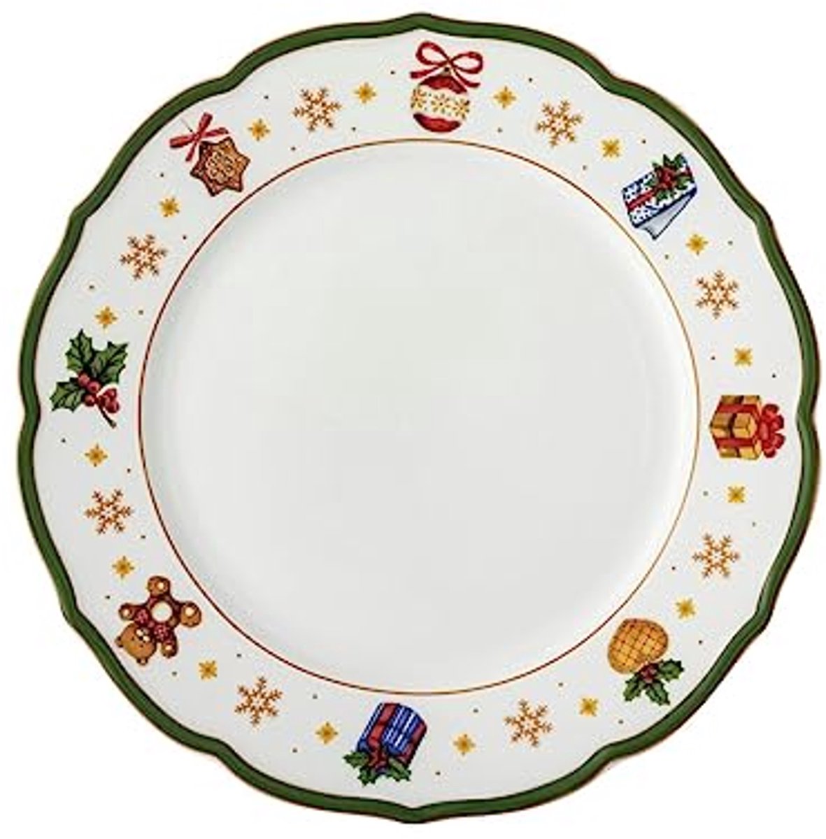 Wintertime Groen Plat Bord 27 cm - Perfect voor Feestdagen