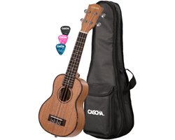 Cascha HH 2026L linkshandige premium sopraan ukelele met tas en plectra