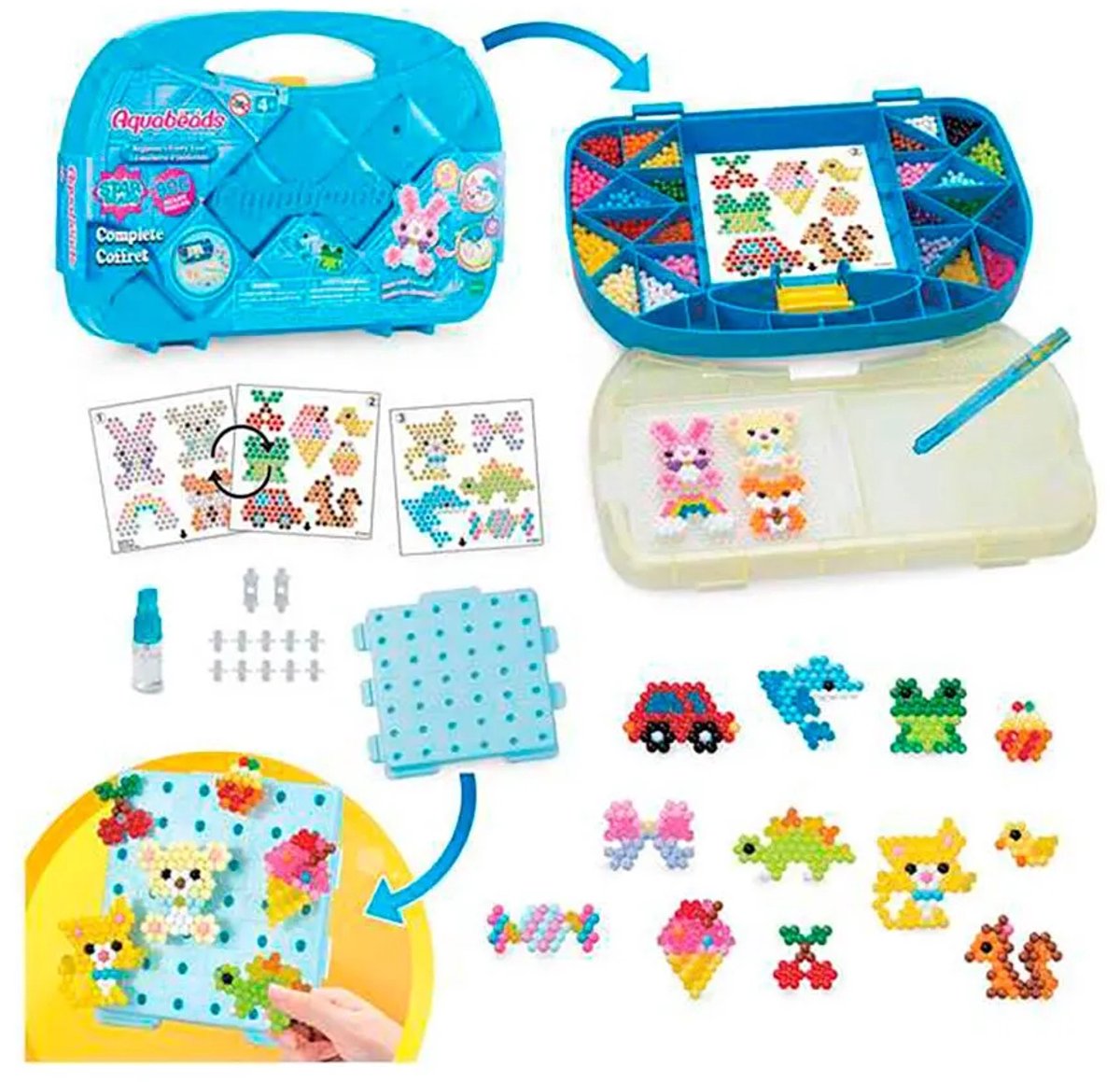 Aquabeads 31912 Beginners meeneemkoffer- COMPLETE KNUTSELSET- INCLUSIEF 900 PARELS IN 24 KLEUREN — afbeelding 14