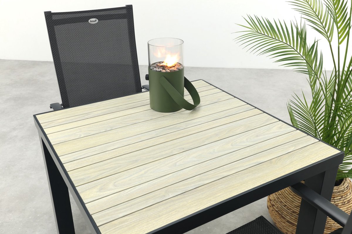 Hartman Napoli/Nola verstelbare tuinset 90x90 cm. - Antraciet/Houtlook – foto 5