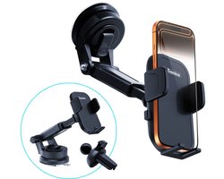 Telefoonhouders Auto Ventilatie - Auto Telefoonhouders 2 in 1 - Telefoonhouder auto zuignap - Auto Accessories - Autohouder Voor Raam, Dashboard & Ventilatie voor iPhone 17 /17 Pro Max /16/16 Pro /15/ Samsung S25 FE /A17 /A26 /A56/A55/S25/S25 Ultra
