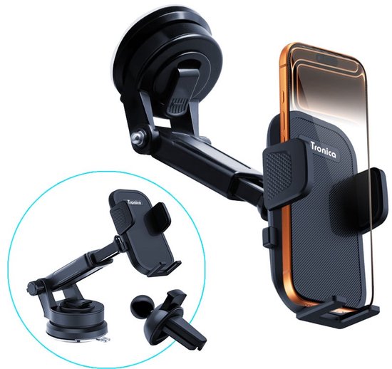 Telefoonhouders Auto Ventilatie - Auto Telefoonhouders 2 in 1 - Telefoonhouder auto zuignap - Auto Accessories - Autohouder Voor Raam, Dashboard & Ventilatie voor iPhone 17 /17 Pro Max /16/16 Pro /15/ Samsung S25 FE /A17 /A26 /A56/A55/S25/S25 Ultra